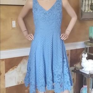 Blue Eyelet Lace Yoana Baraschi Dress